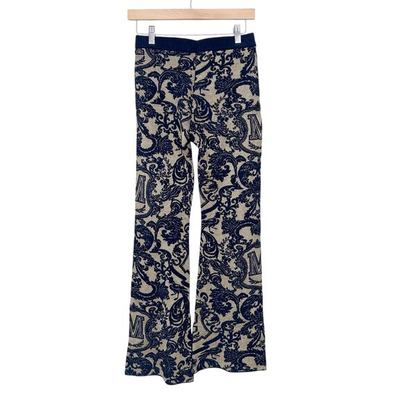 Scotch & Soda Maison Blue Tan Paisley Knit Flare Pants Sz XS - Picture 5 of 5